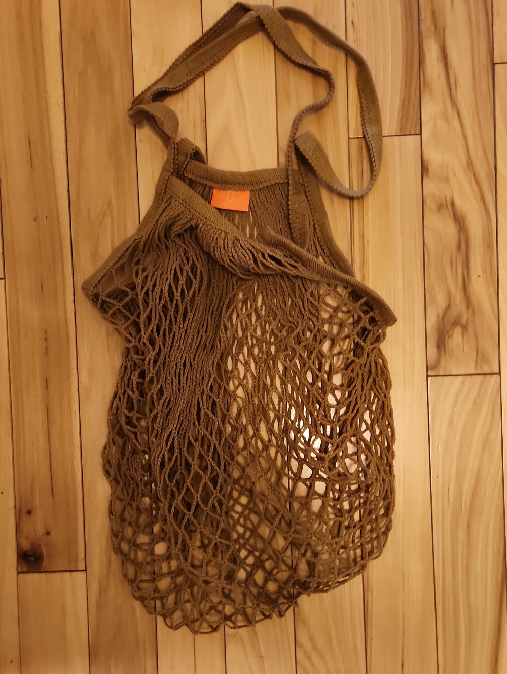 Brown Mesh Market Tote Bag